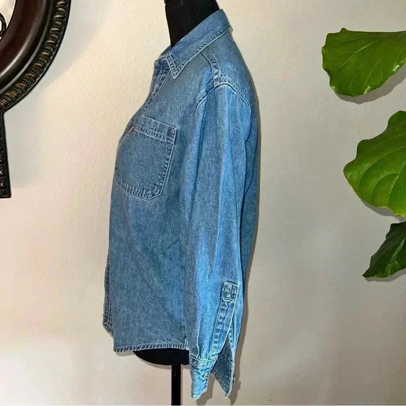 Levi’s Unisex Kids Vintage Denim Button Down Shirt Blouse Size 12-14 Medium - Picture 7 of 15